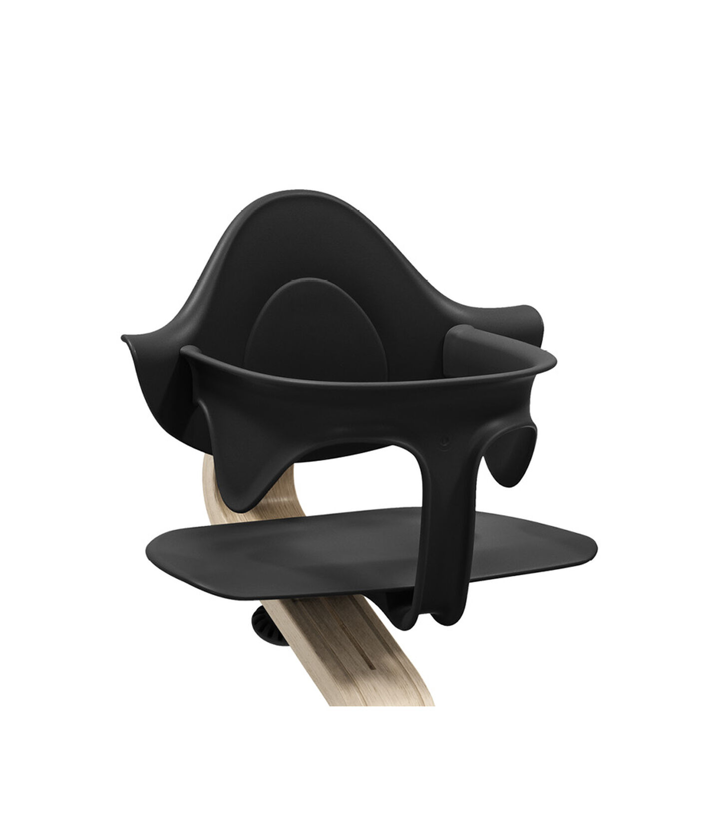 Stokke® Nomi® Chair Natural-Black with Baby Set. Close-up. view 1