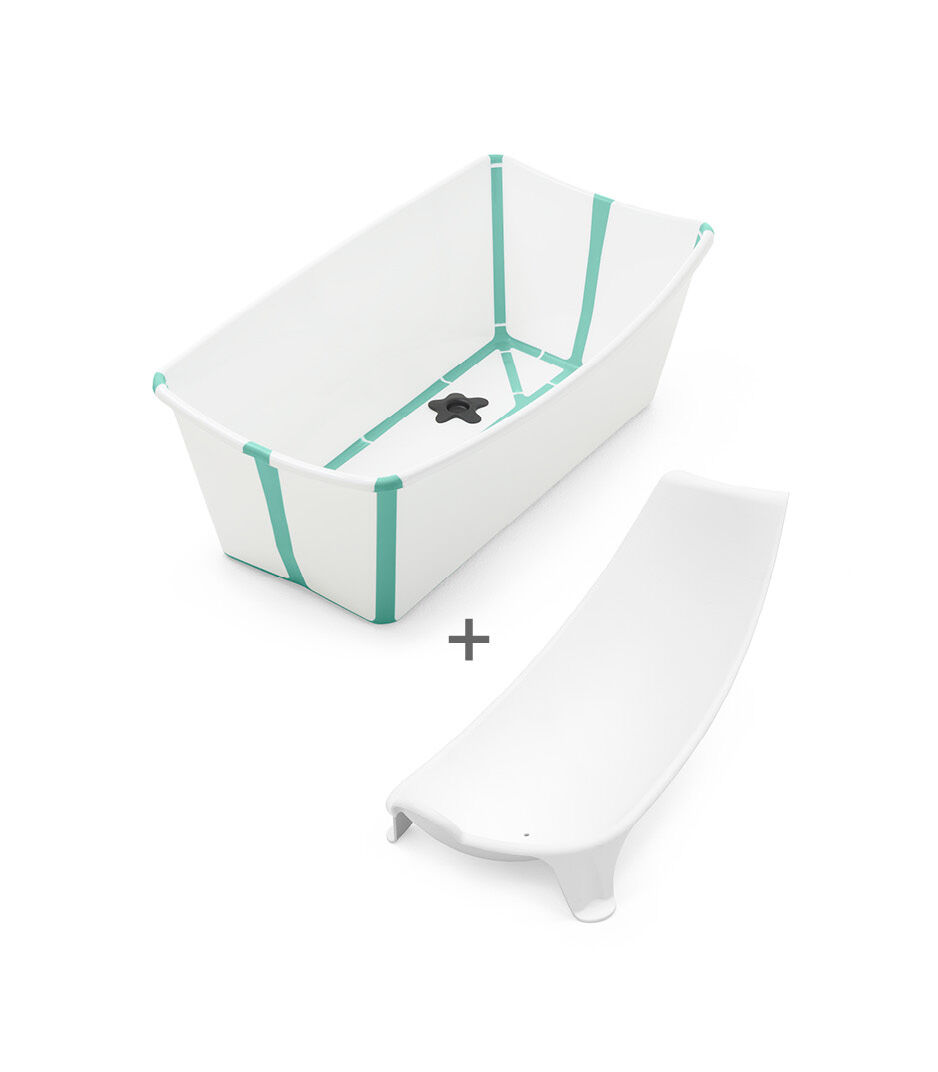 Stokke® Flexi Bath® Bundle - Bath Tub and Newborn Support, White Aqua.