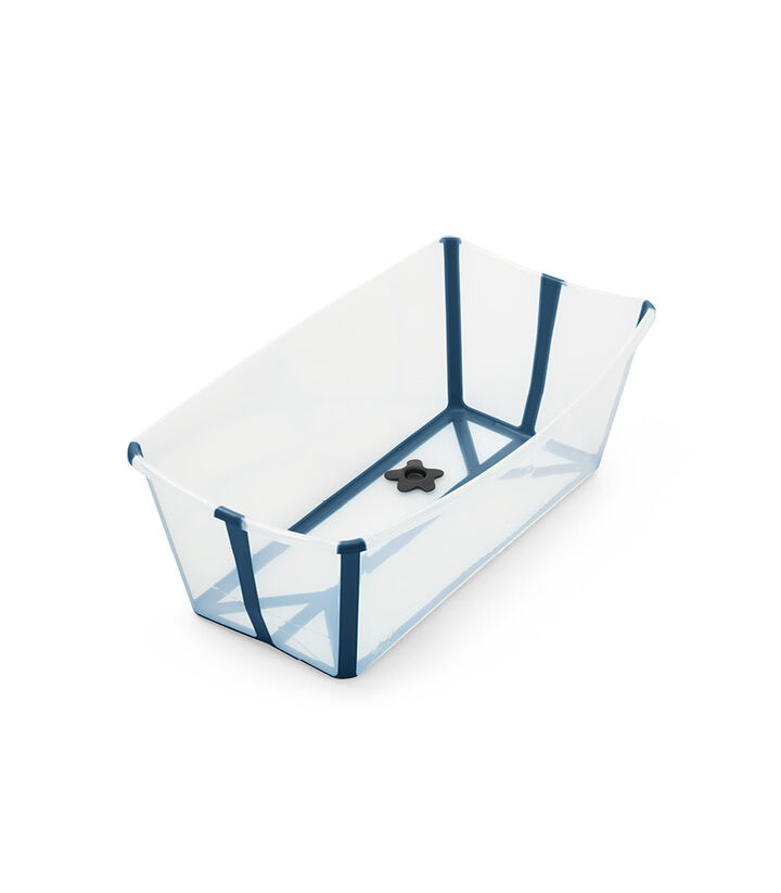 Stokke® Flexi Bath® bath tub, Transparent Blue. Open. view 1