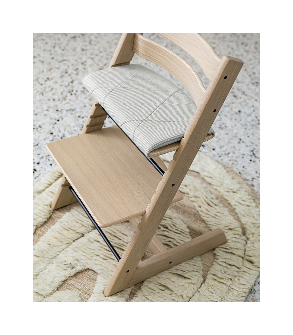 Tripp Trapp® Junior Cushion Nordic Grey on Oak Natural Chair.