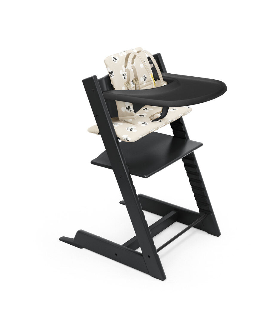 Tripp Trapp® Bundle. Chair Black, Baby Set with Tray and Classic Cushion Nordic Grey. US version.