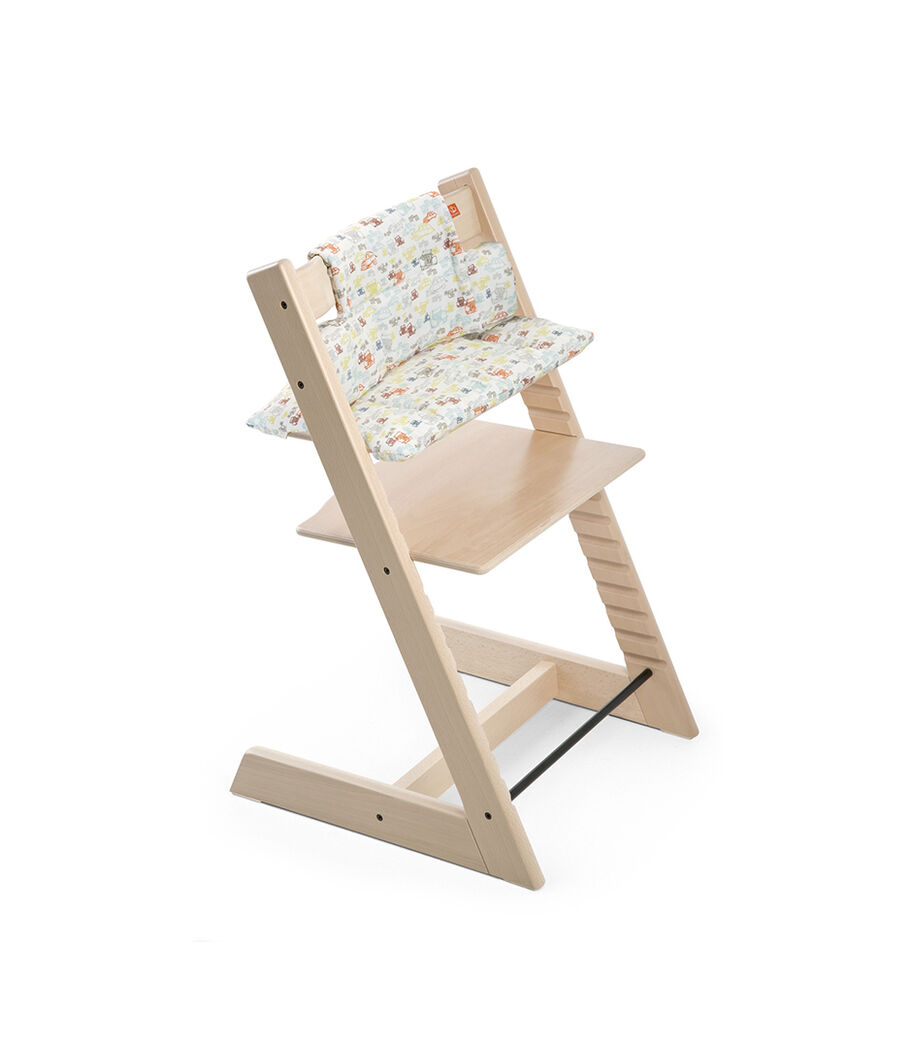 Tripp Trapp&reg; Natural with Classic Baby Cushion Retro Cars