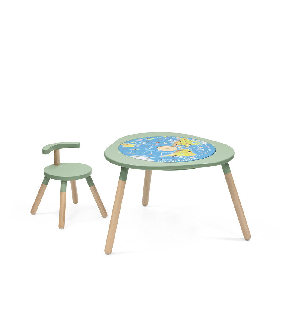 Stokke® MuTable™ Chair and Table. Play Board World, Western Hemisphere. 2-sided (accessories).
