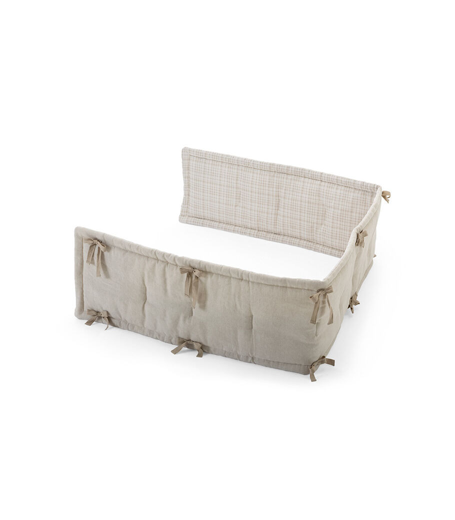 Stokke&reg; Half Bumper, Linen Natural/Beige Checks.