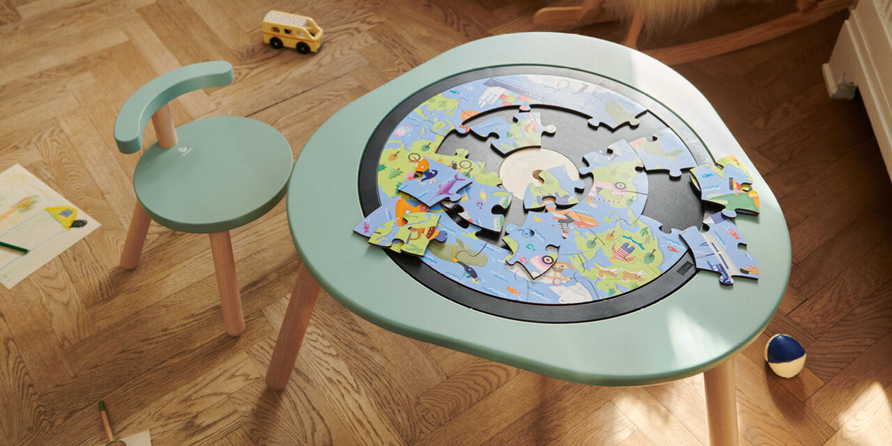 Jogo de quebra-cabeça de slides de madeira para crianças, bebês e