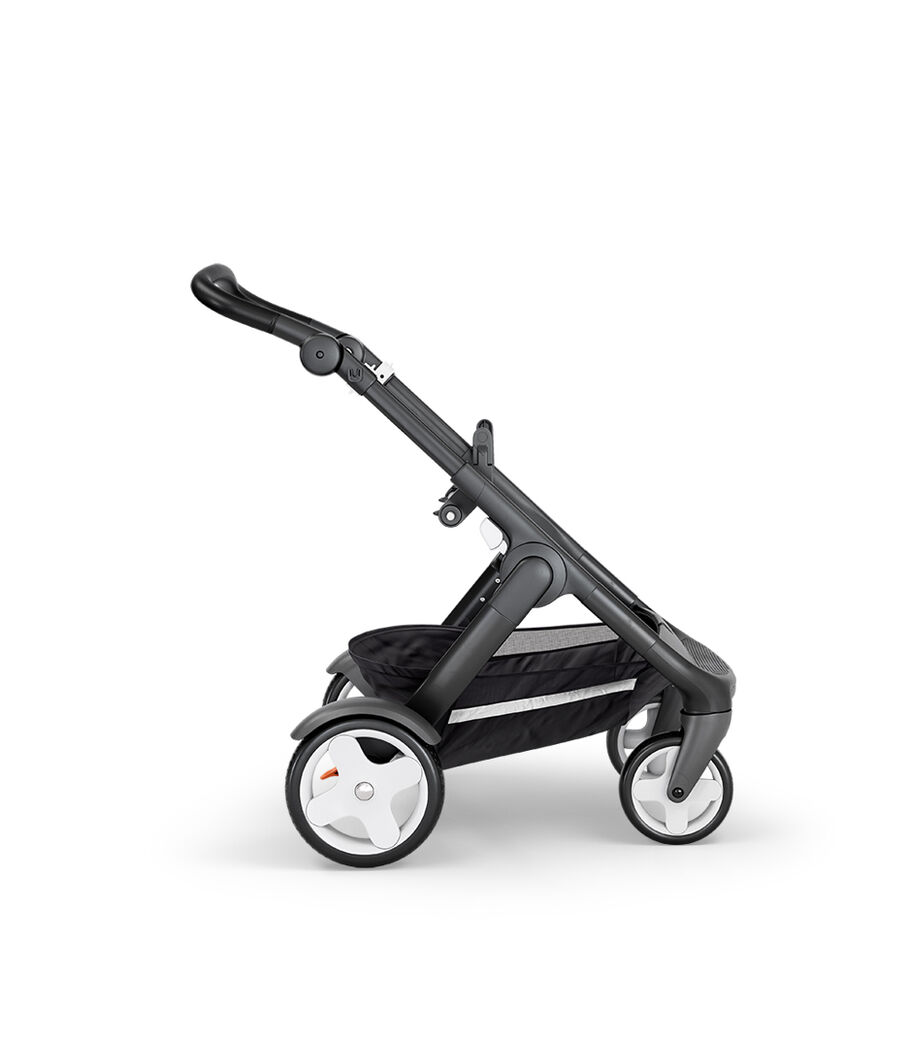 Stokke® Trailz™ with Black Chassis, Black Leatherette and Classic Wheels.
