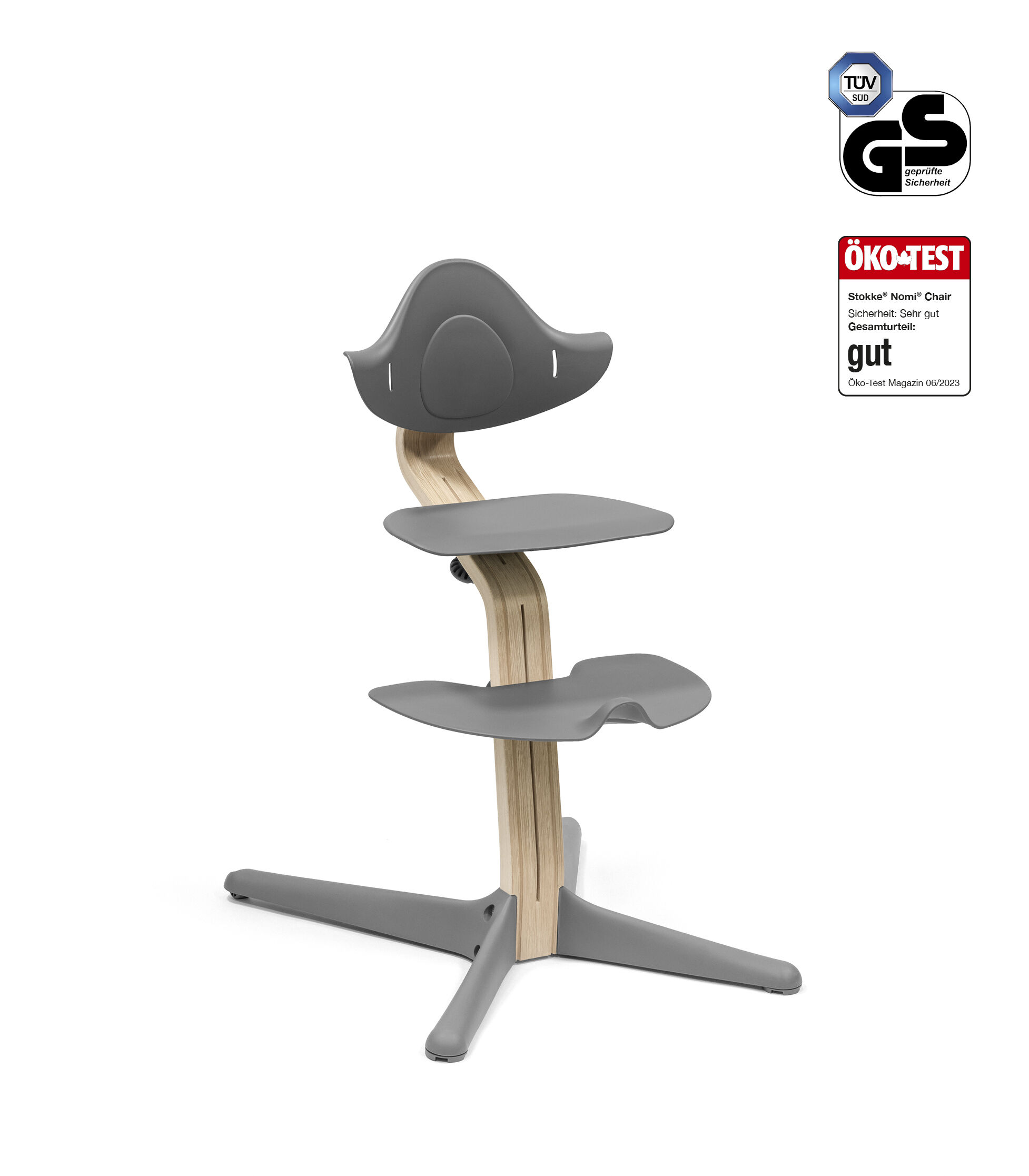 Стульчик Stokke® Nomi®, натуральный серый, Серый, mainview