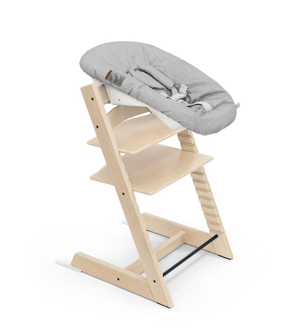 Tripp Trapp High Chair and Cushion with Stokke Tray -- Natural / Glacier Green