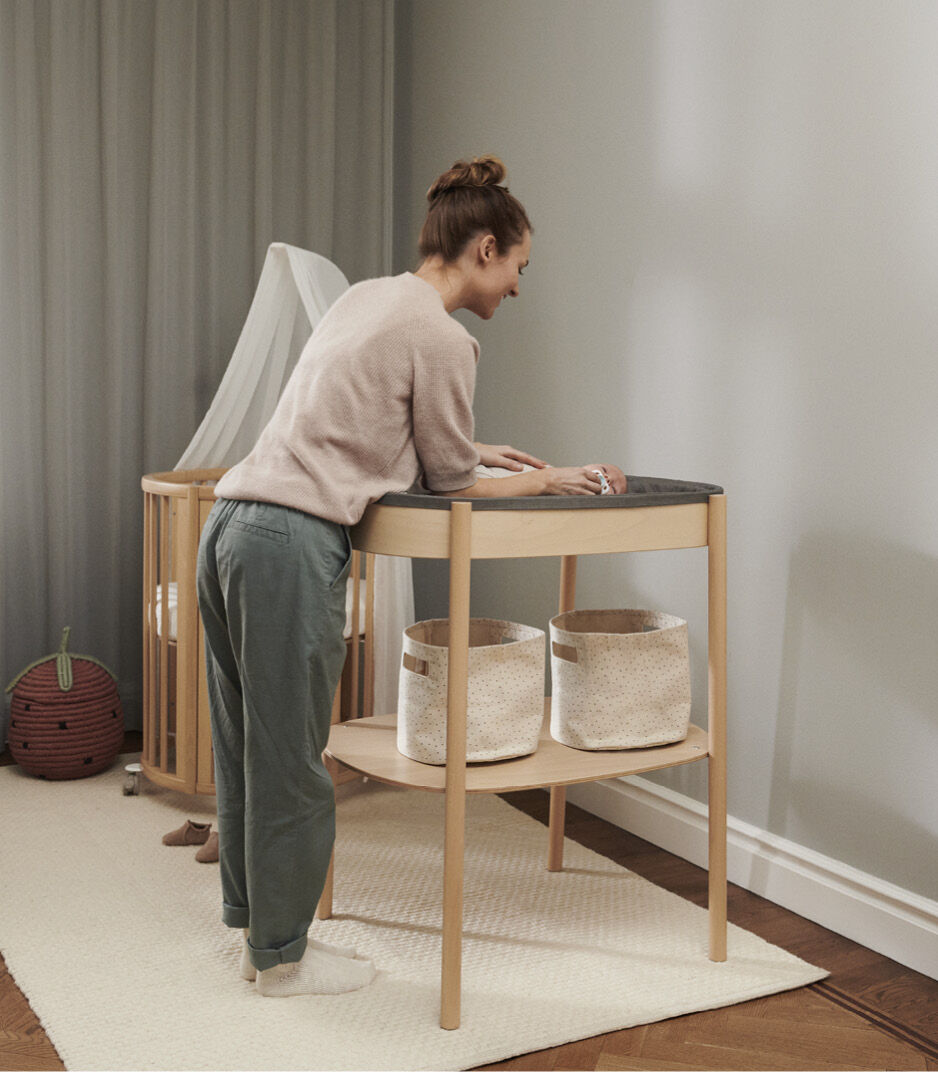 Stokke® Sleepi™ Changing Table Shelf Basket by Pehr, Grey, mainview