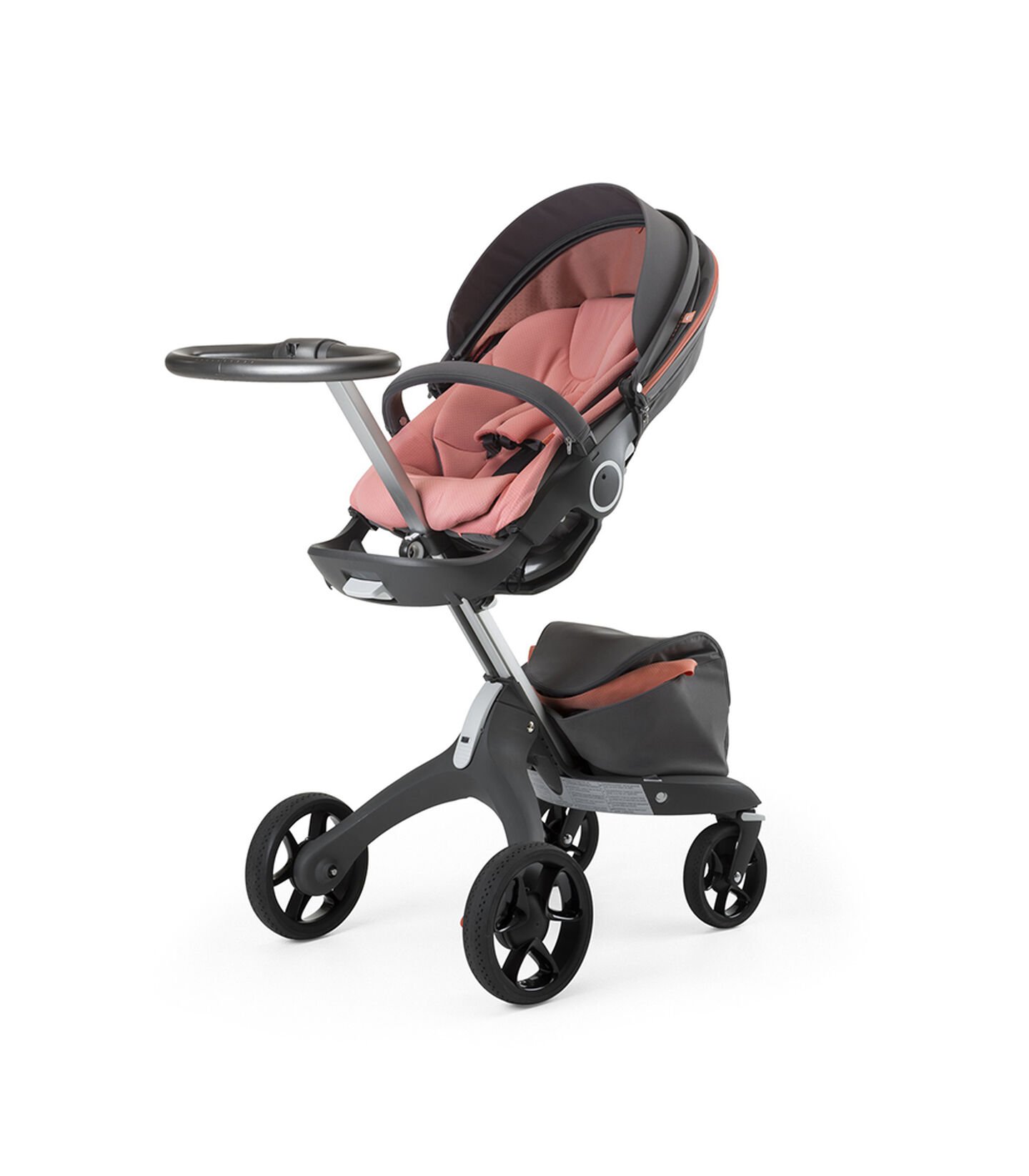 Stokke® Xplory® Silver Chassis and Seat. Athleisure Coral. view 4