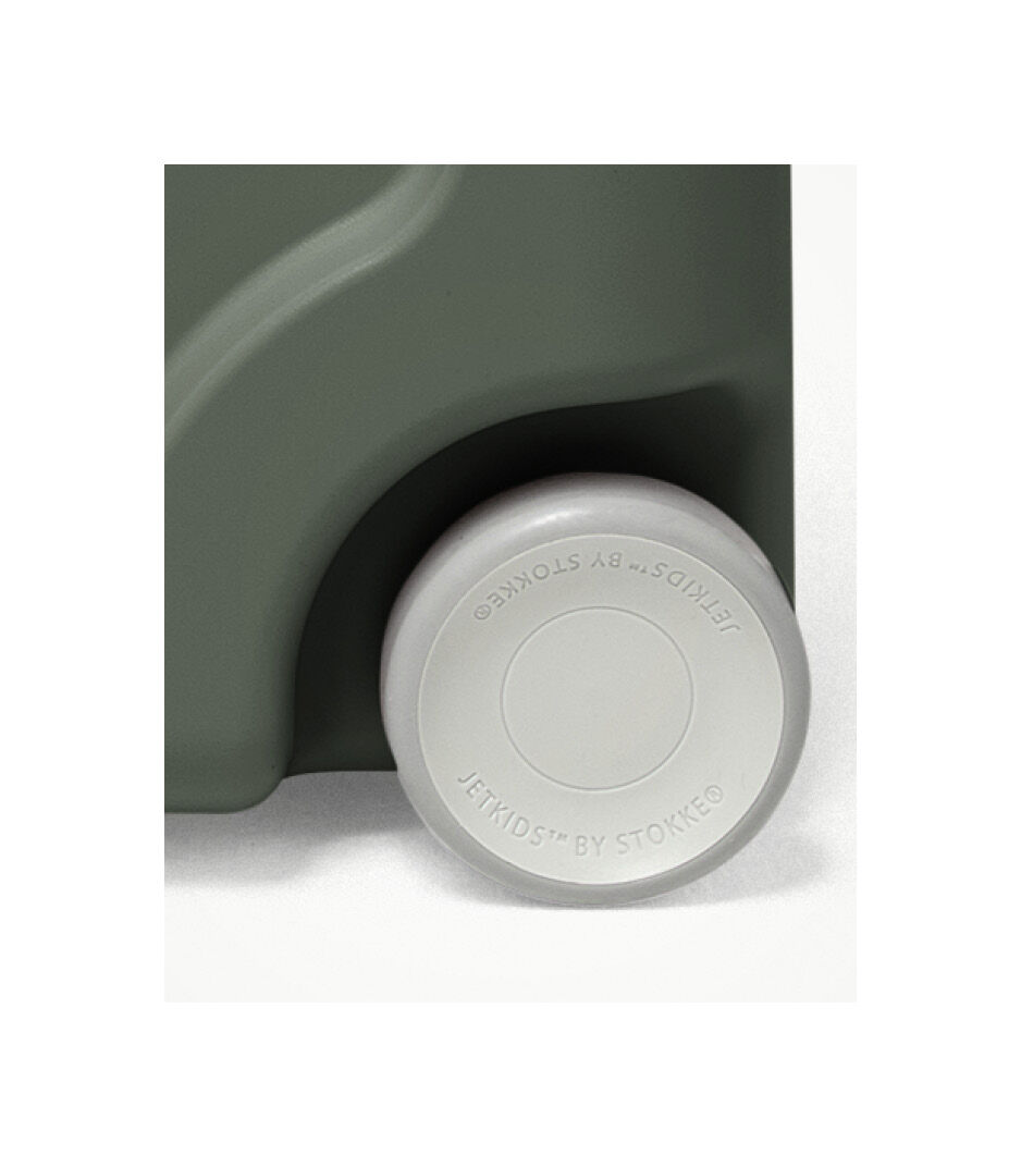 JetKids™ by Stokke® BedBox V3. Golden Olive. Wheel detail. galery image 10
