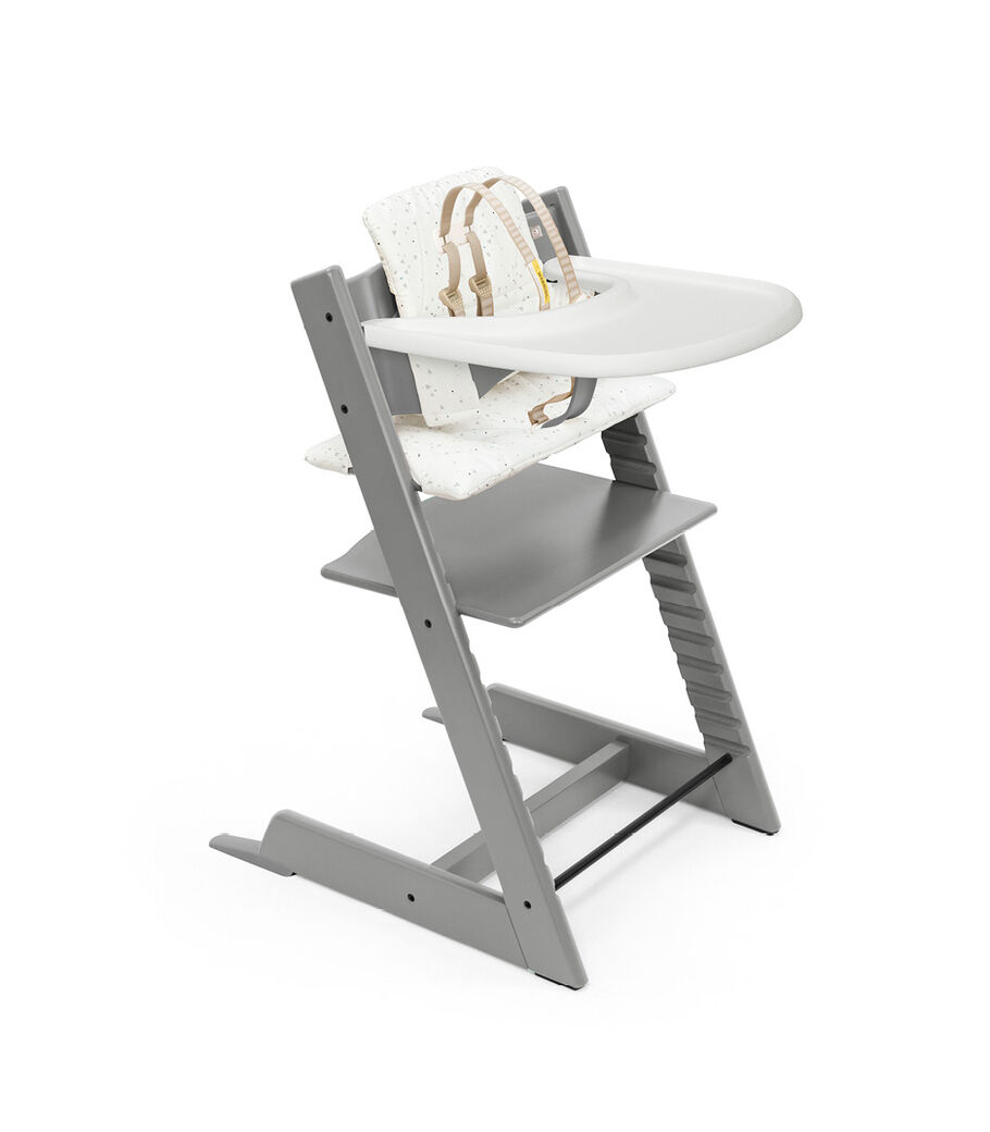 Tripp Trapp® High Chair Storm Grey with Baby Set, Classic Cushion Sweet Hearts and Stokke® Tray. Bundle. US only. view 28