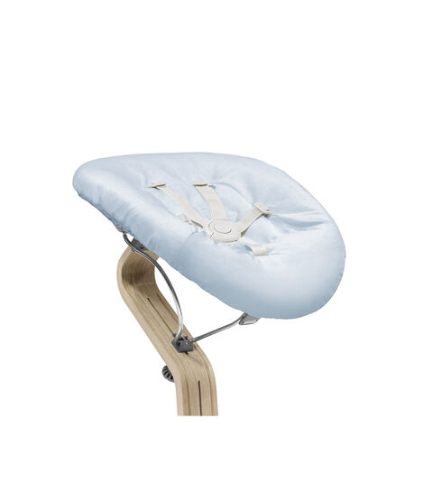 Stokke® Nomi® Chair Natural with Newborn Set Blue. Close-up. view 3