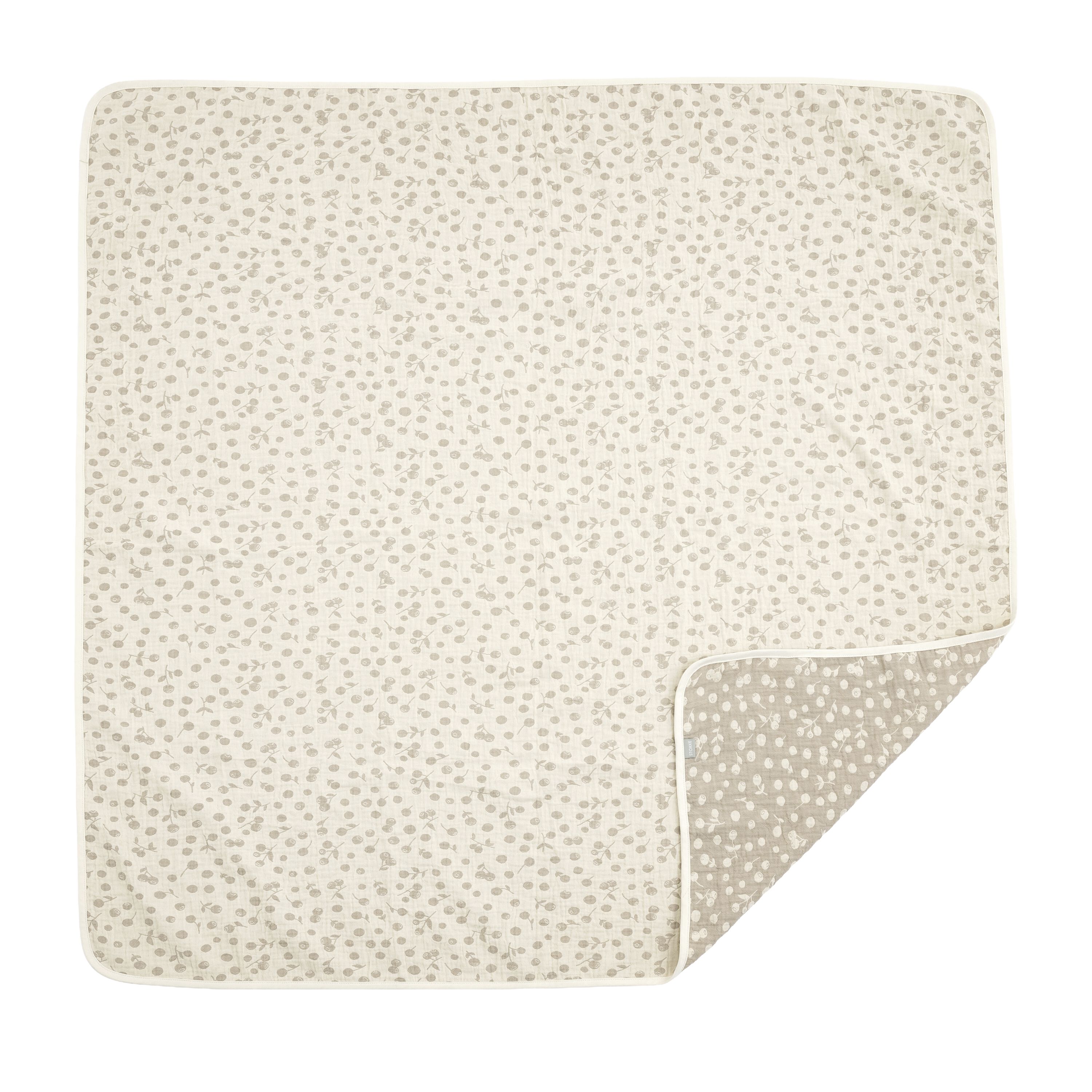 Stokke® Örgülü Müslin Battaniye 110x110 Huş Beji Böğürtlenler, Birch Beige Berries, mainview