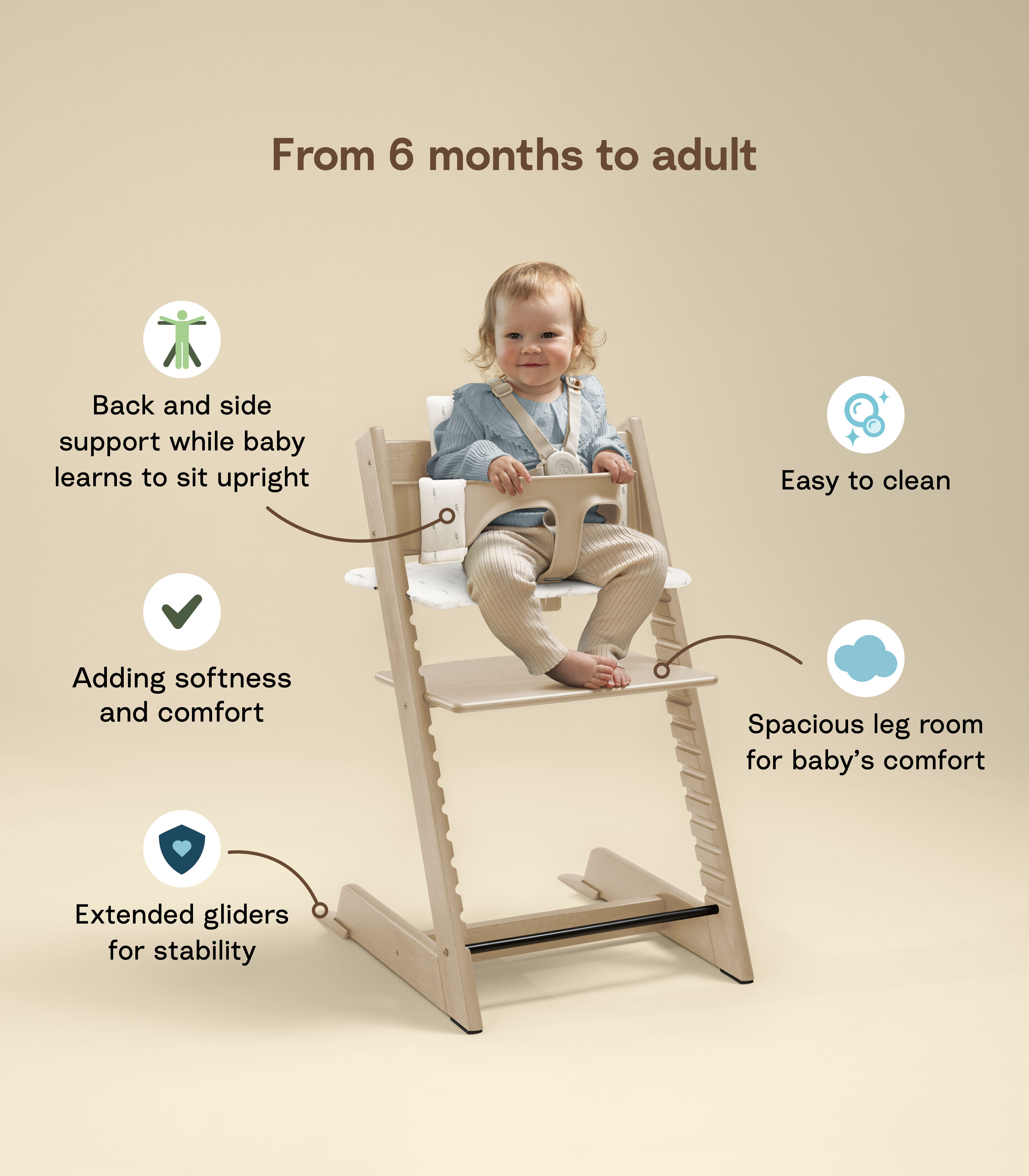 商品画像：Stokke Tripp Trapp Wood High Chair with Tray: Classic 5