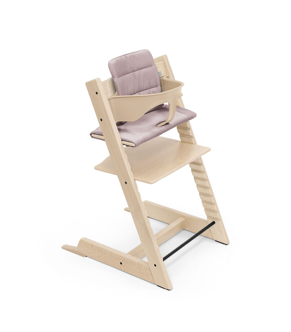 Tripp Trapp® High Chair Natural, Beech Wood, with Baby Set and Cushion 2025 Heather Mauve. galery image 6