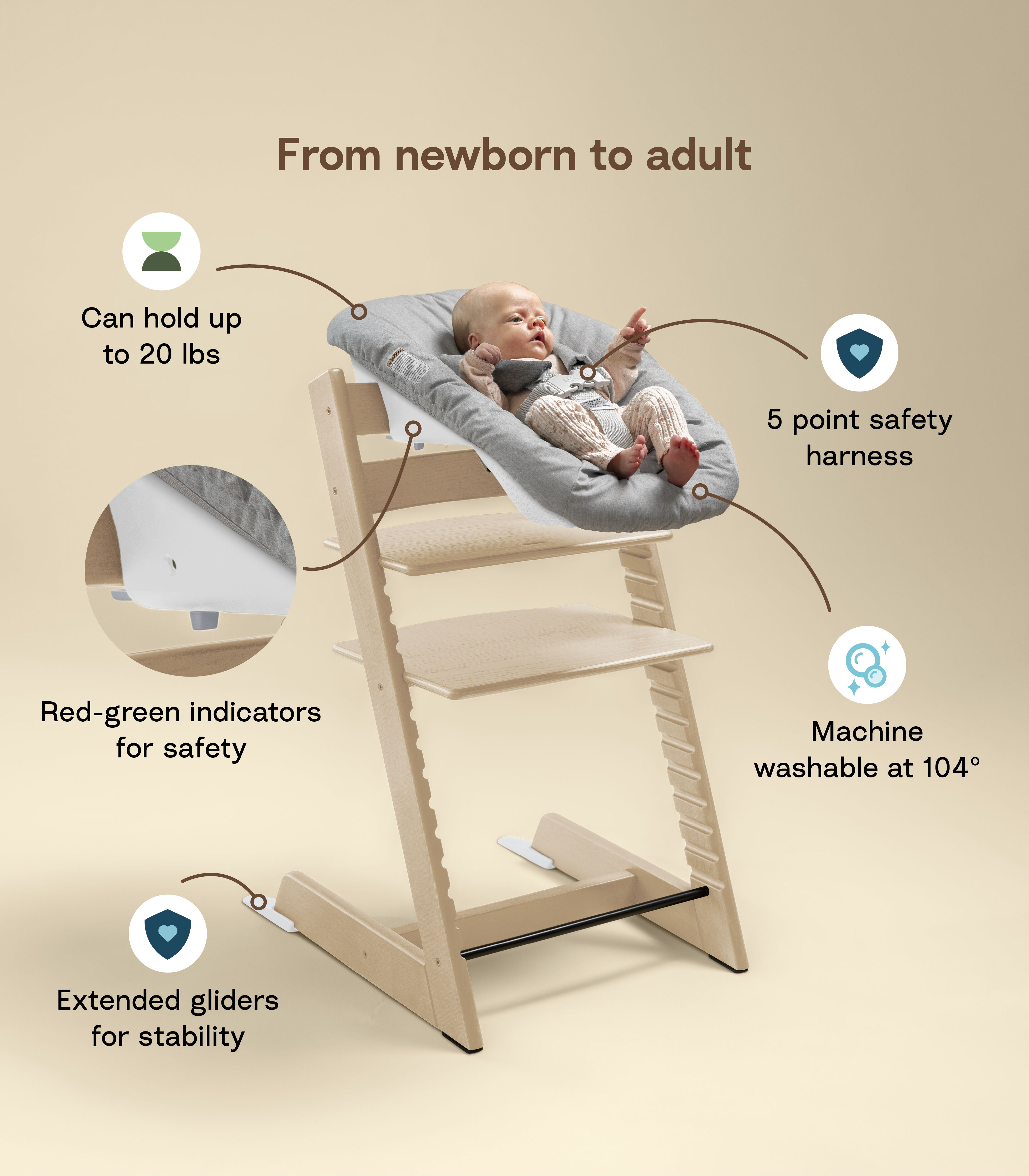 新しいスタイル Newborn Trapp Tripp Stokke High to baby your brings Chair: ベビー用家具