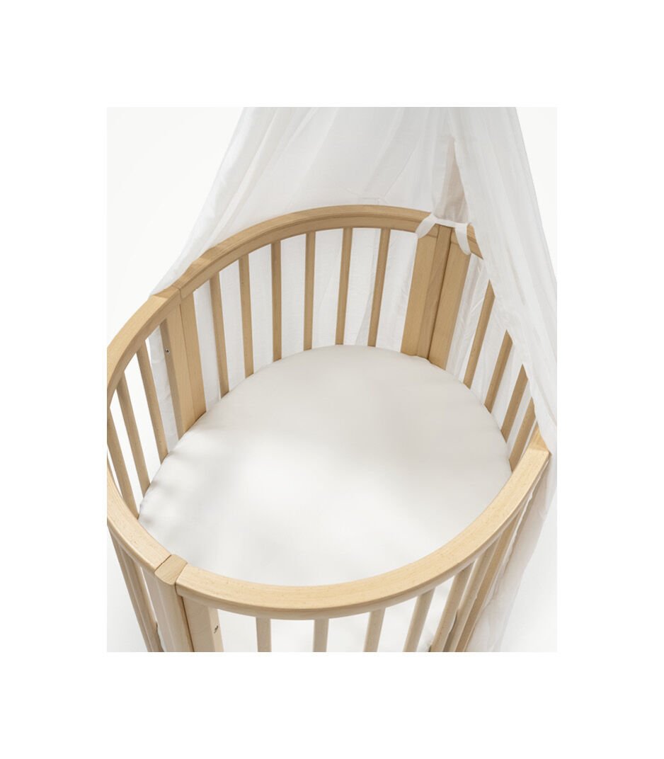 Stokke® Sleepi Mini, Natural. Fitted Sheet White. galery image 2