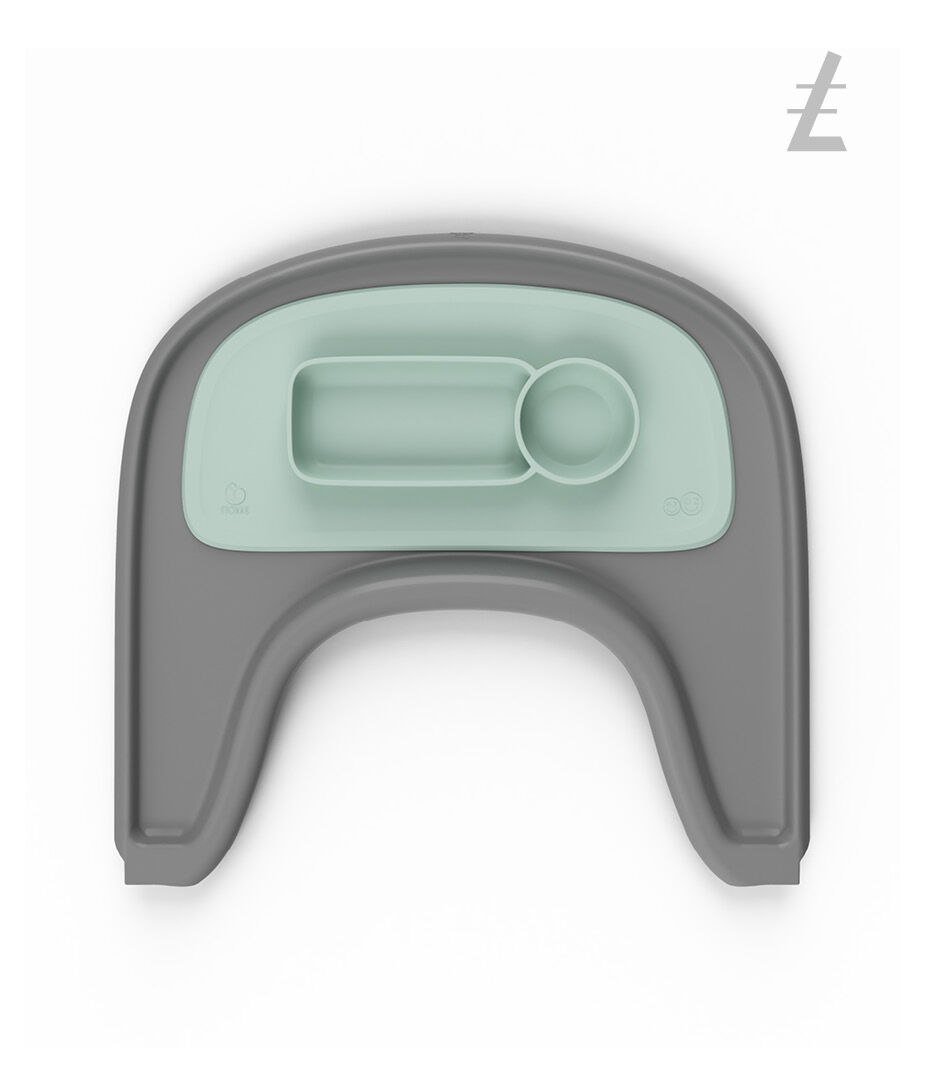 ezpz™ de Stokke®, menthe douce. Plateau STOKKE Tray Gris Orage pour Tripp Trapp®, www.millelunes.com, 428502