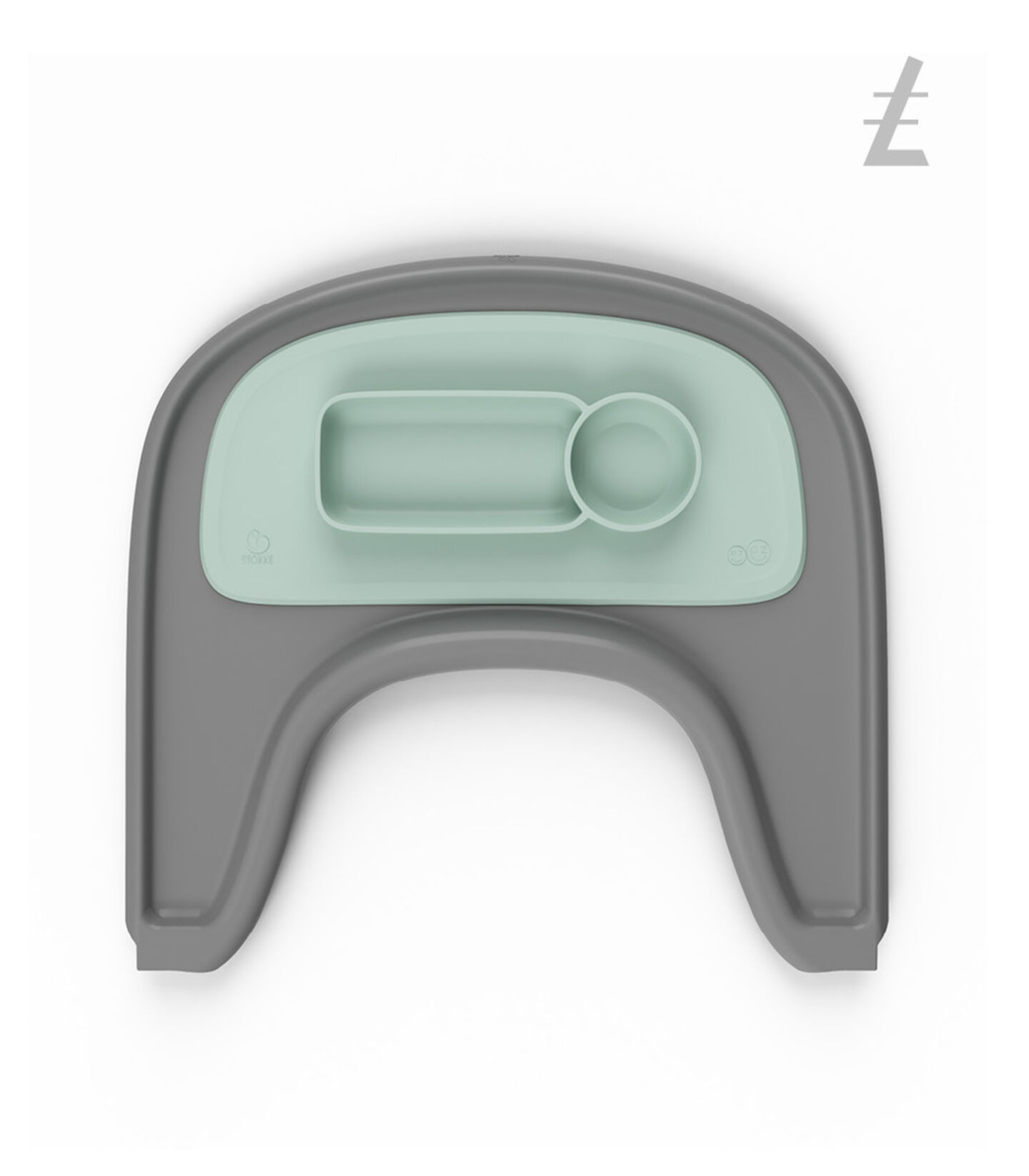 ezpz™ de Stokke®, menthe douce. Plateau STOKKE Tray Gris Orage pour Tripp Trapp®, www.millelunes.com, 428502