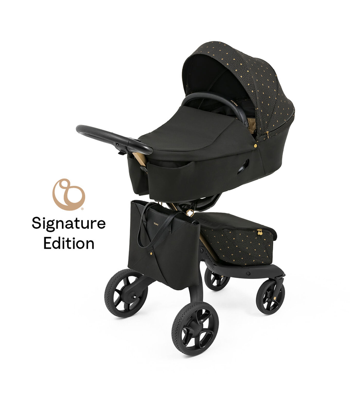 Stokke® Xplory® X Signature, Carry Cot on chassis with Changing Bag, Angled view view 8