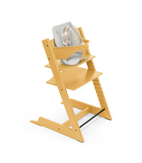 Tripp Trapp® High Chair Sunflower Yellow with Baby Set and Baby Cushion Icon Grey. US version. view 5
