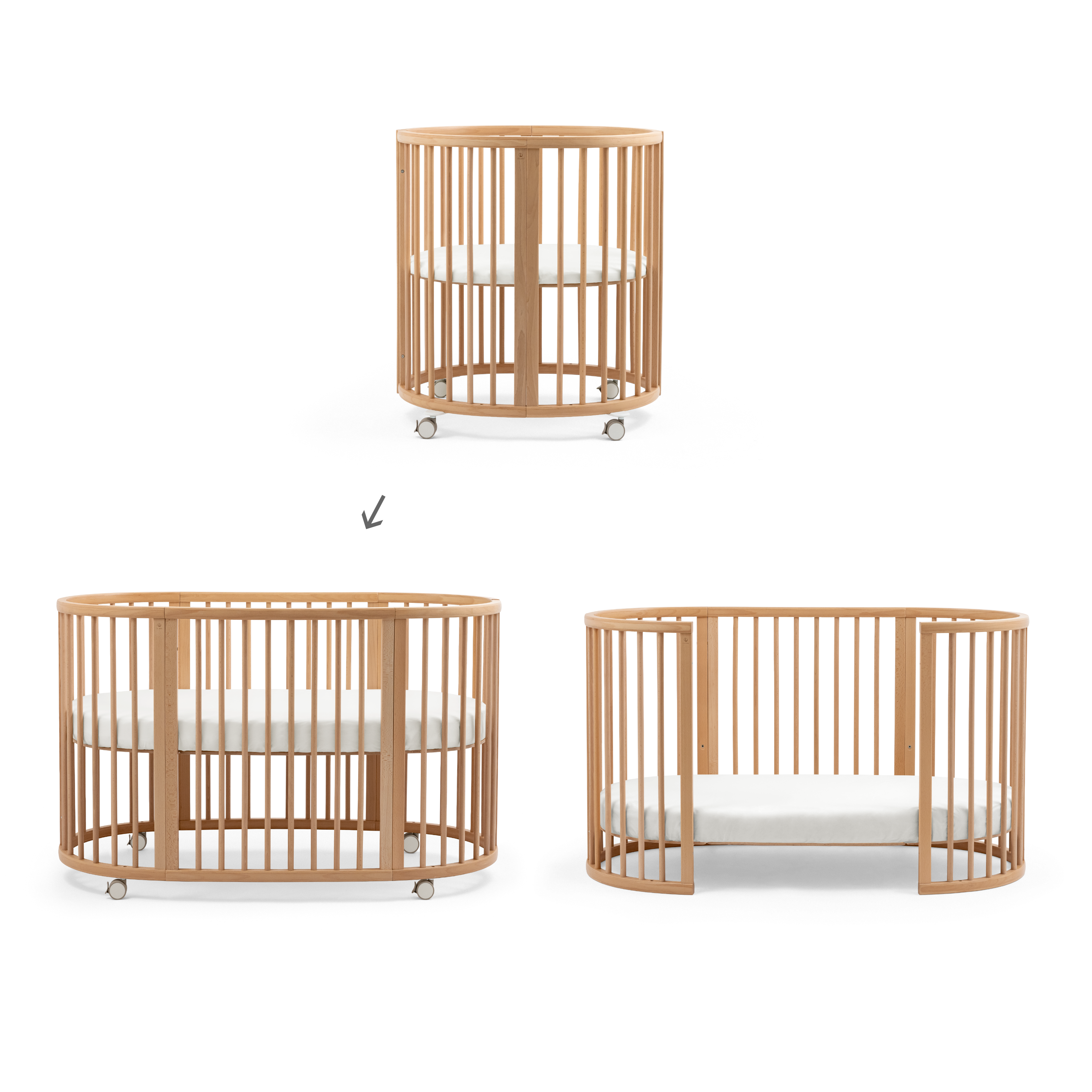 Sleepi™ 3-in-1 Convertible Crib with Mattresses and Extension Kit
