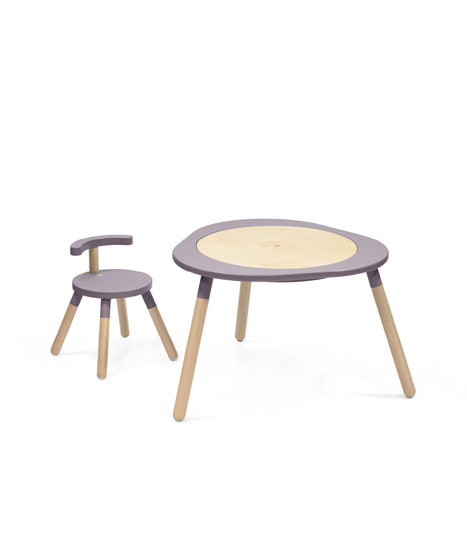 Stokke® MuTable™ Chair and Table Lilac. With Leg Extension.