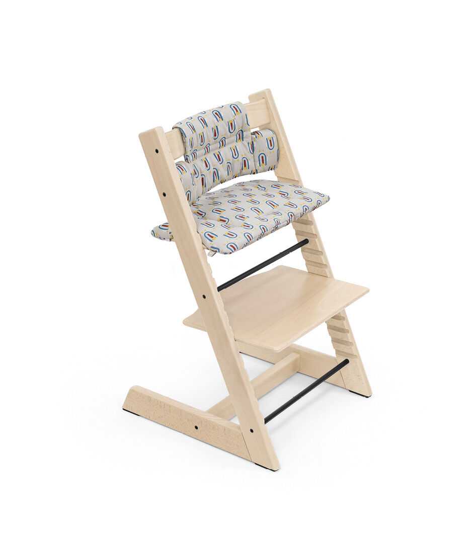 Tripp Trapp® Chair Natural with Classic Cushion Robot Grey.