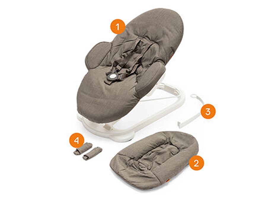 Stokke® Steps™ Bouncer White, , WhatsIncl view 1