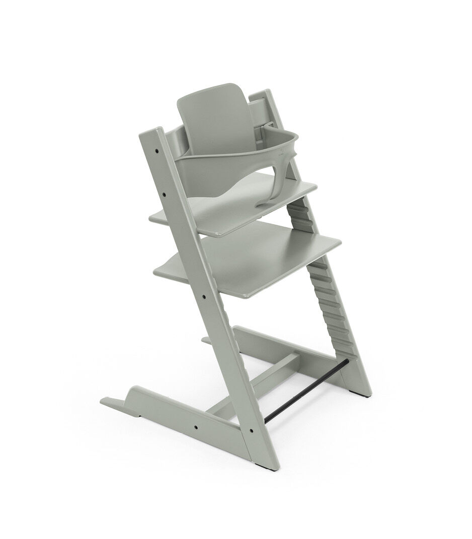 Tripp Trapp® chair Glacier Green with Baby Set.