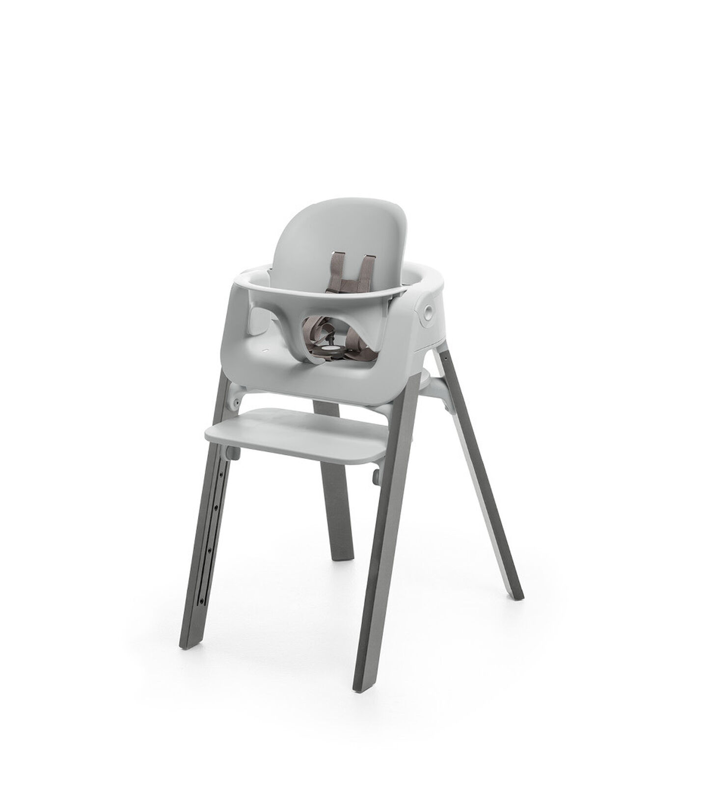 Stokke&reg; Steps&trade; Storm Grey chair with Baby Set Light Grey.
