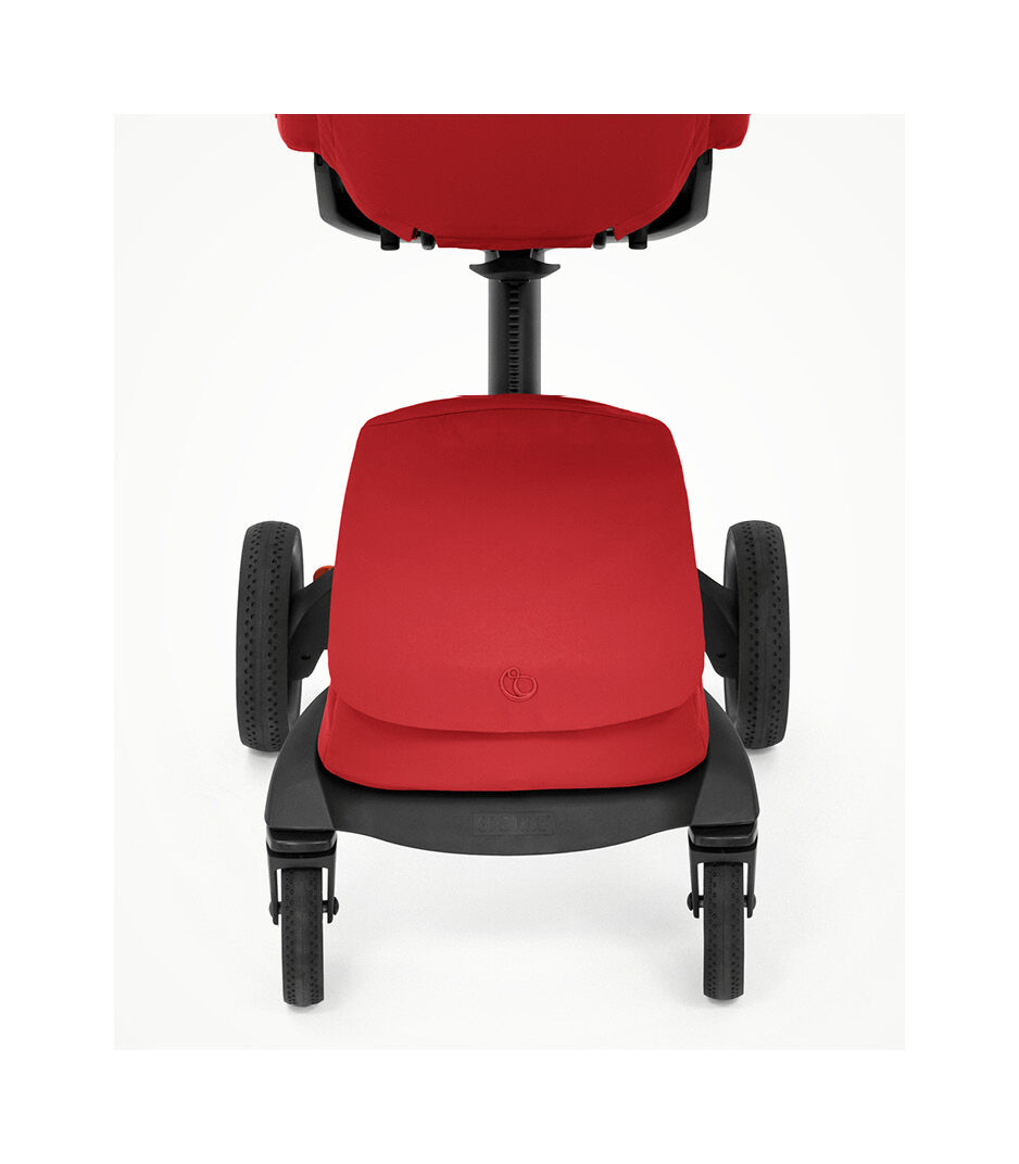 Stokke® Xplory® X Ruby Red Stroller with Seat. Zoomed.