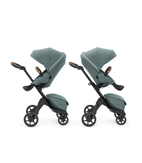 Stokke® Xplory X with seat, Cool Teal. Parent and forward facing. view 7