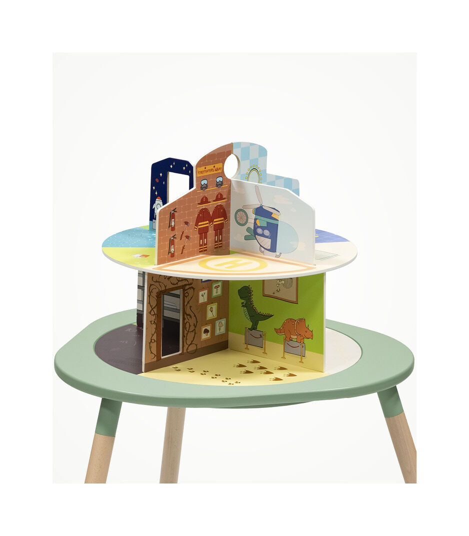 Stokke® MuTable™ Table with Playhouse, scenario 1. Close-up (accessories).