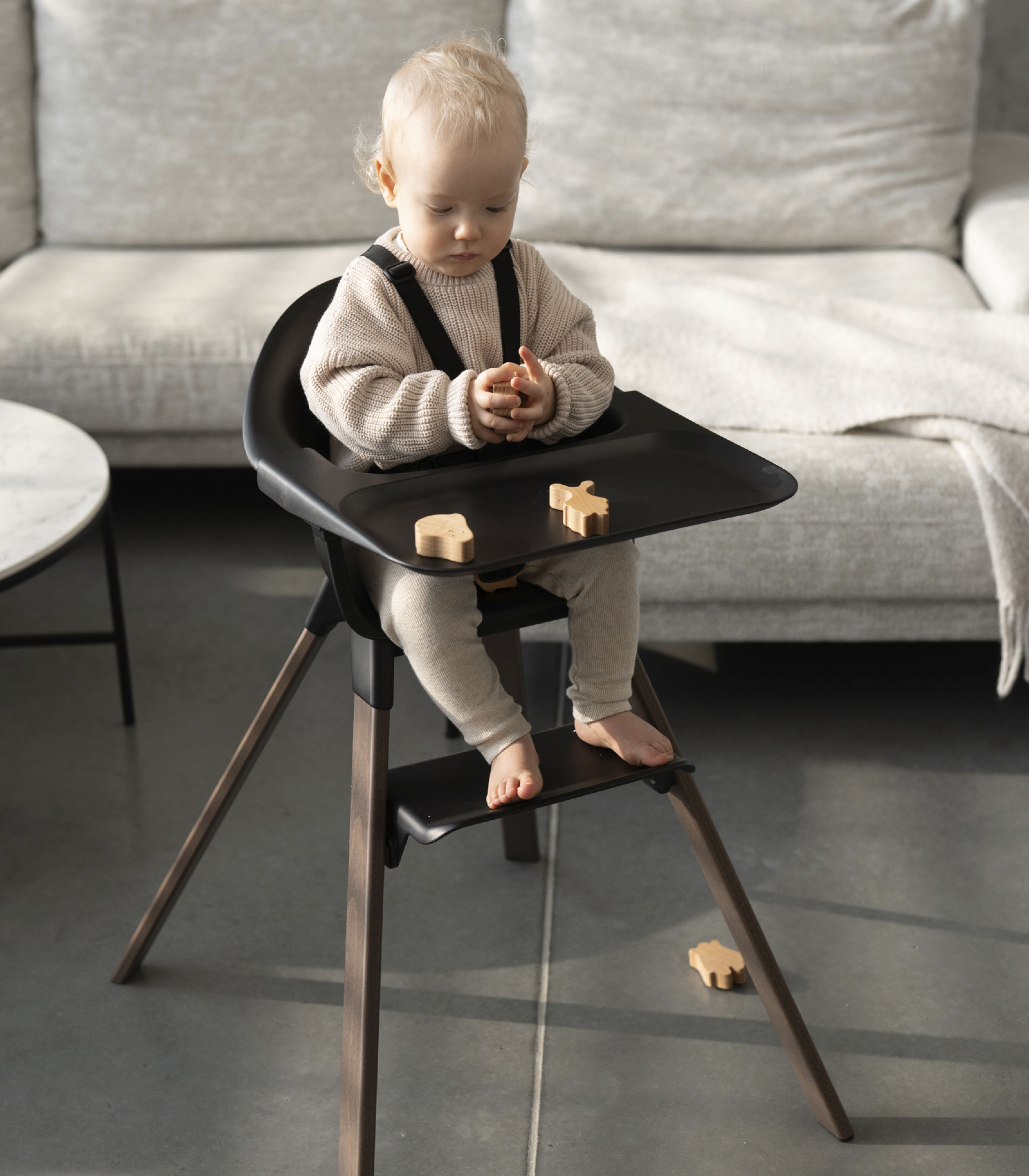 Stokke® Clikk™ High Chair, Black / Warm Brown, mainview galery image 2