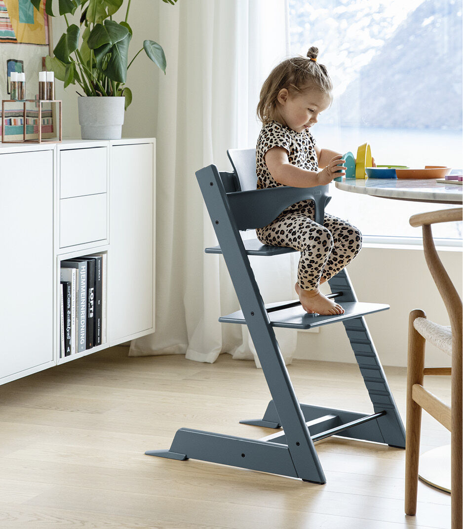 Tripp Trapp® High Chair Fjord Blue with Baby Set.
