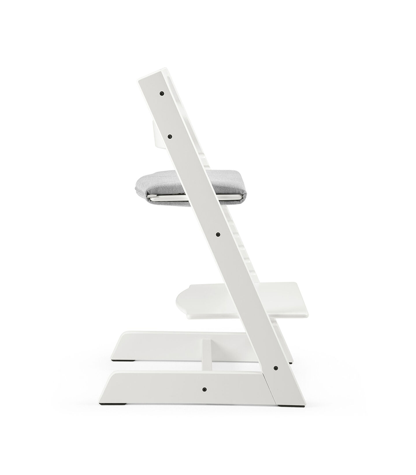 Tripp Trapp&reg; White with Junior Cushion Slate Twill.