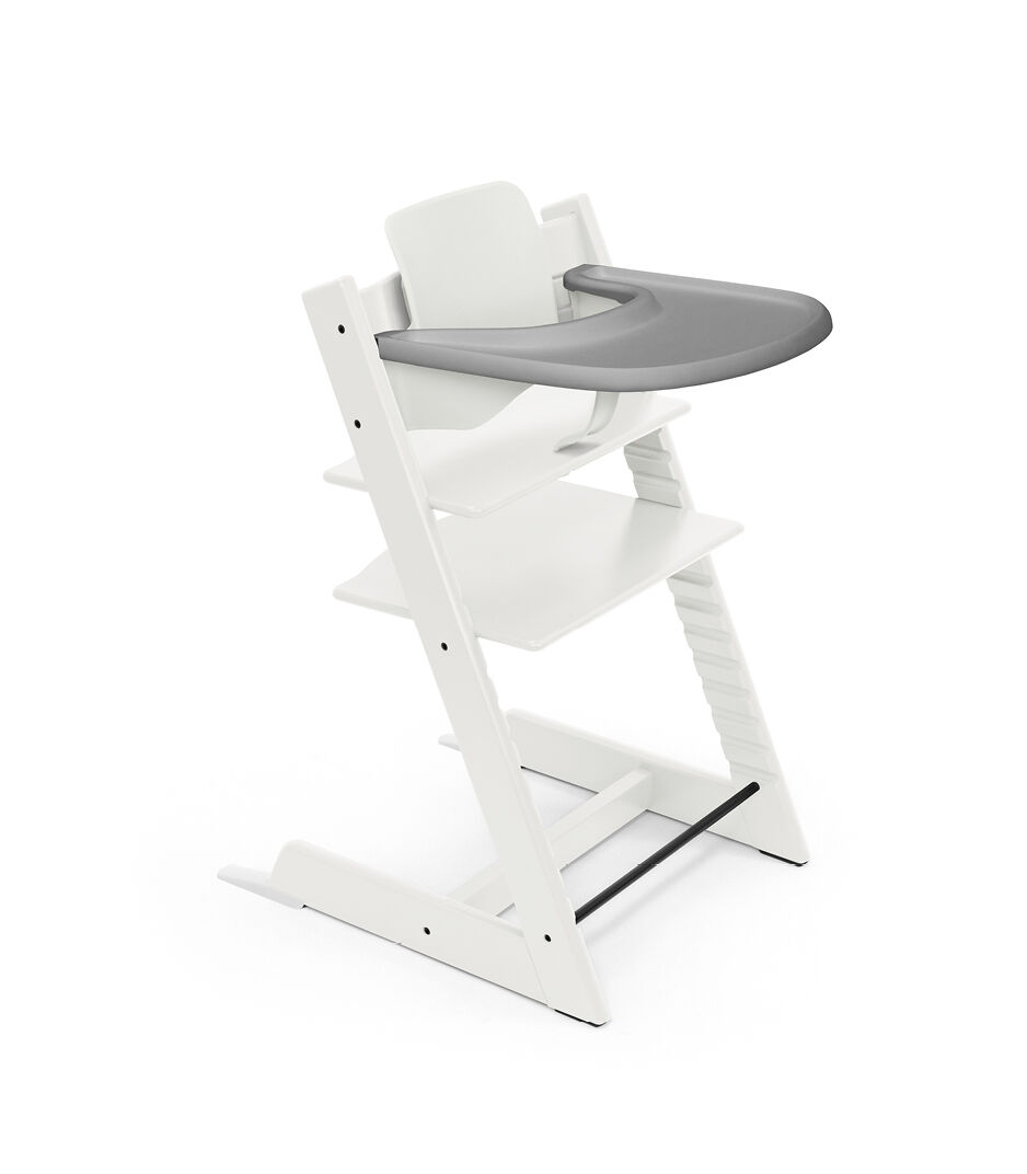 Tripp Trapp® high chair White, with Baby Set. Stokke® Tray Storm Grey. galery image 24