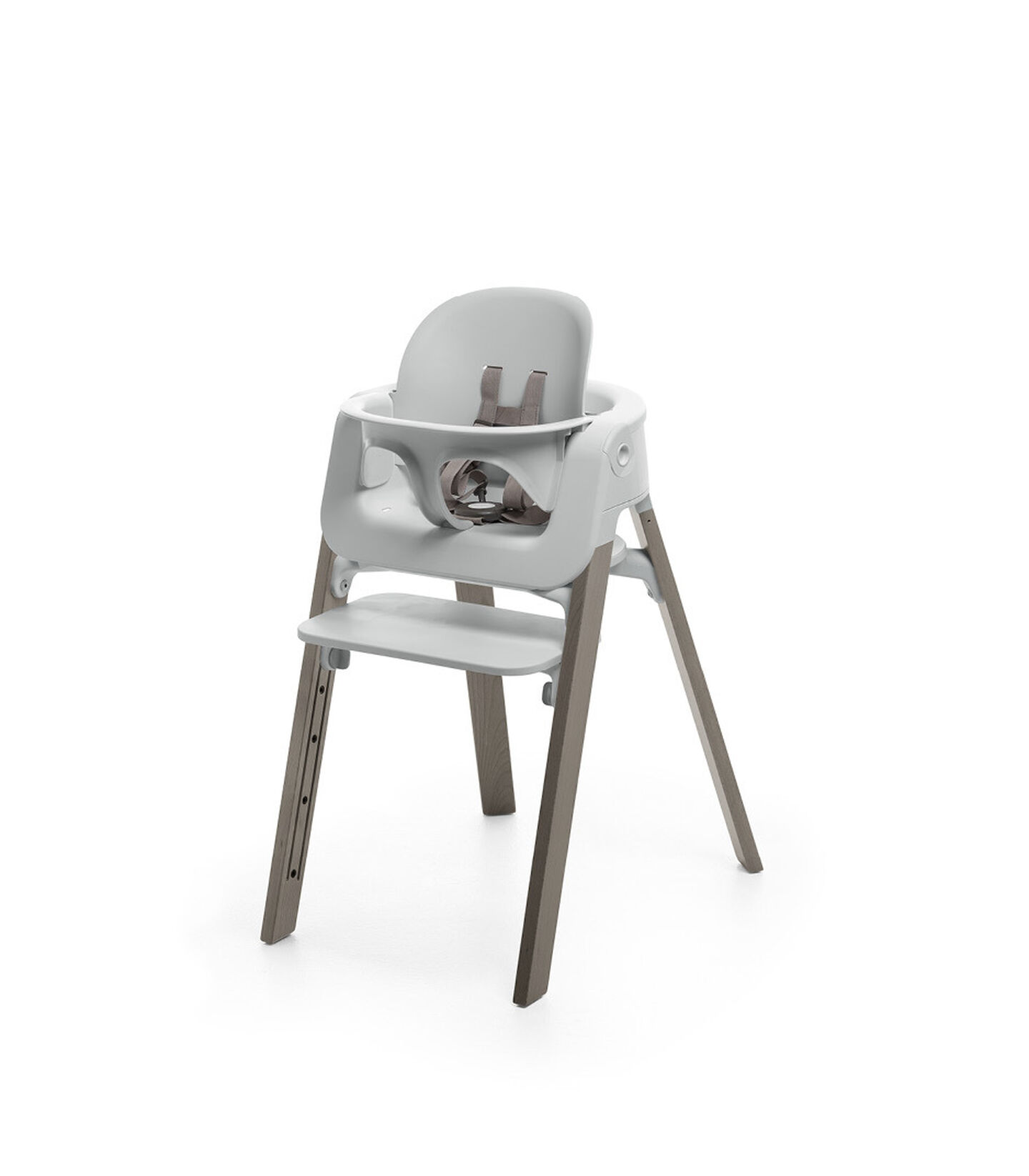 Stokke&reg; Steps&trade; Hazy Grey chair with Baby Set Light Grey.