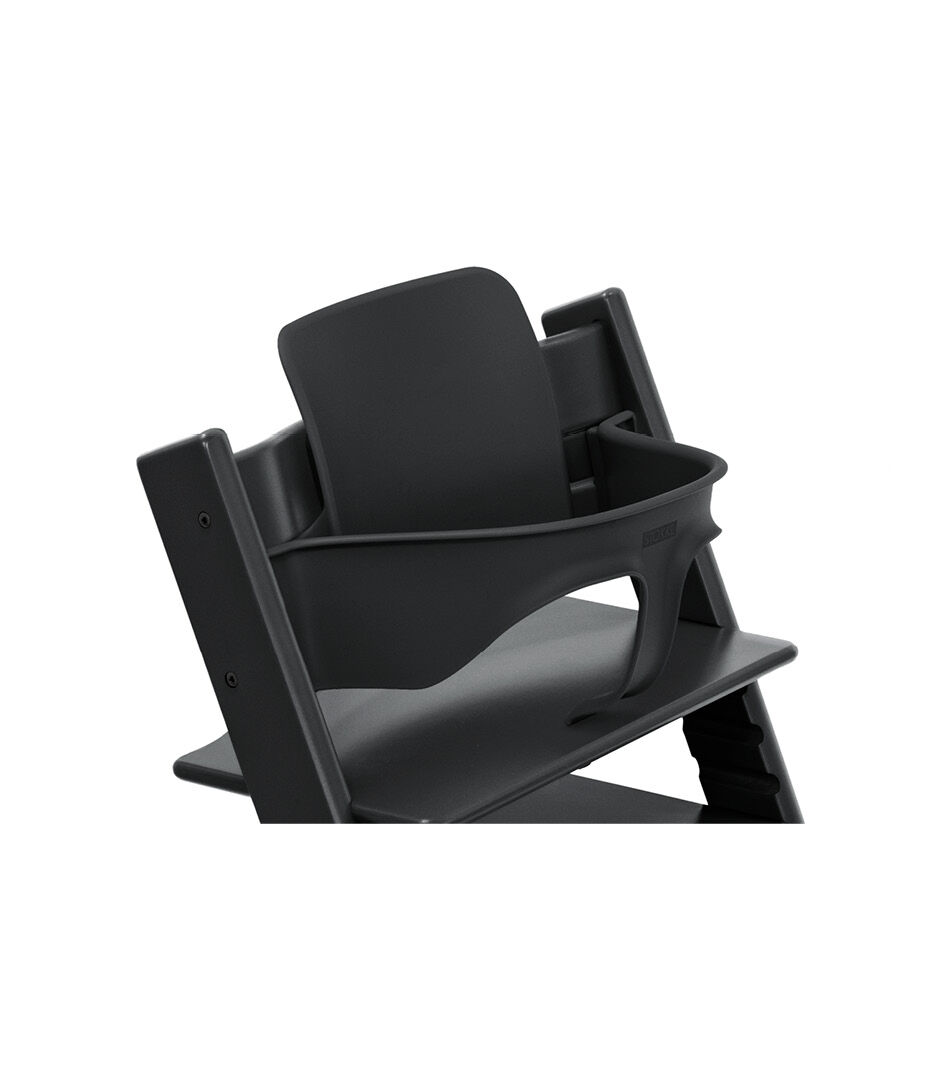 Tripp Trapp® Chair Black with Baby Set. Close-up.