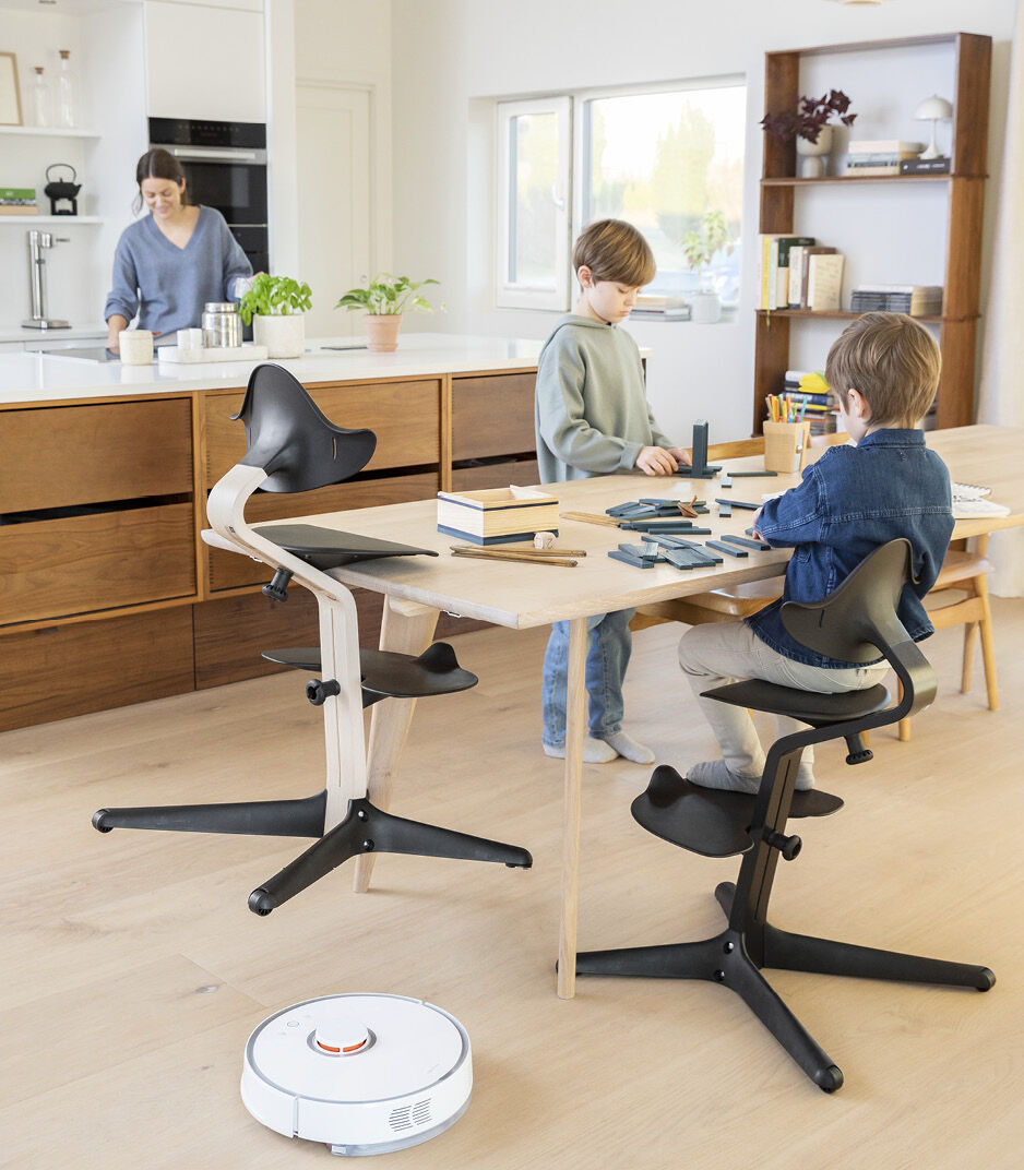 Stokke® Nomi® Chair,. Natural/Black and Black/Black. galery image 2