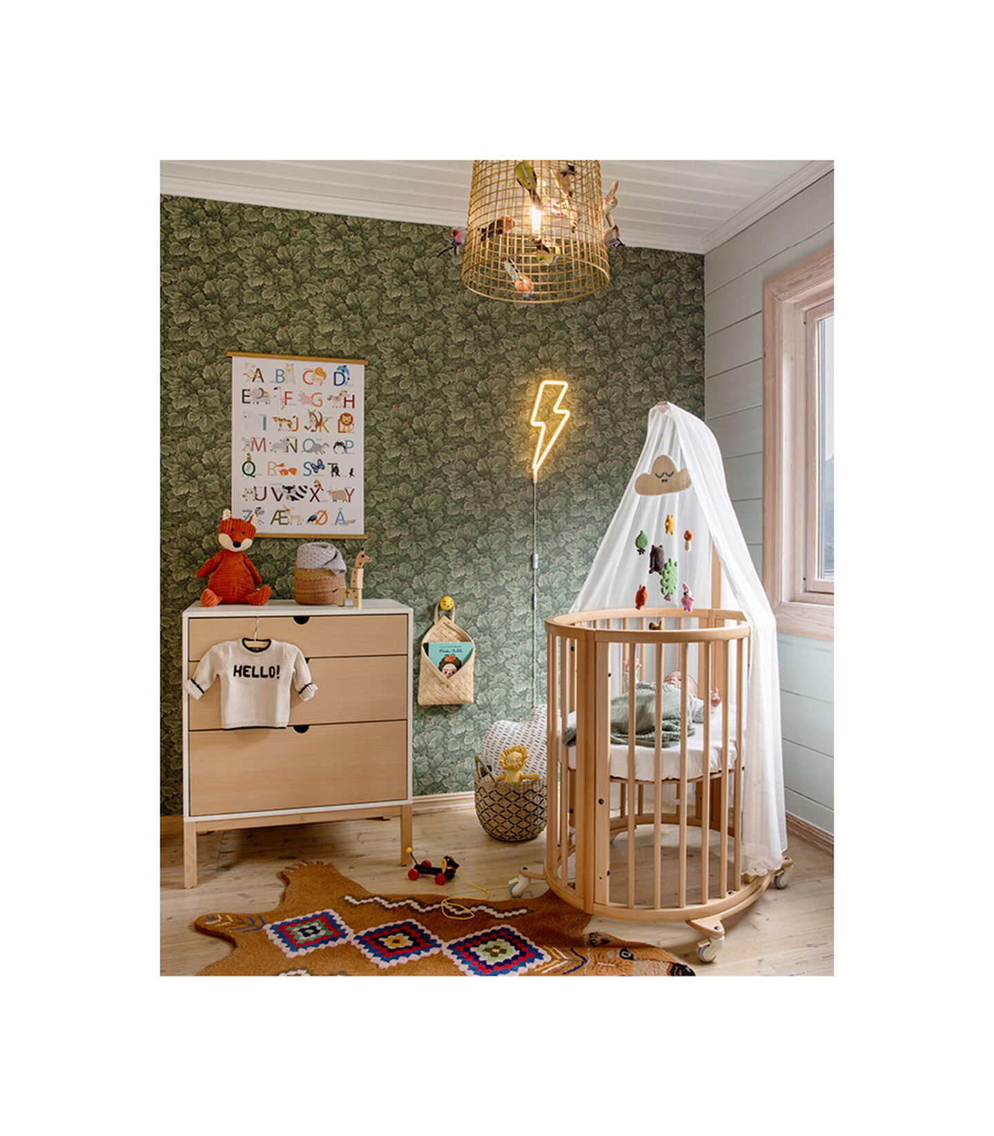 Stokke® Home™ Dresser, White with Natural drawers. view 2