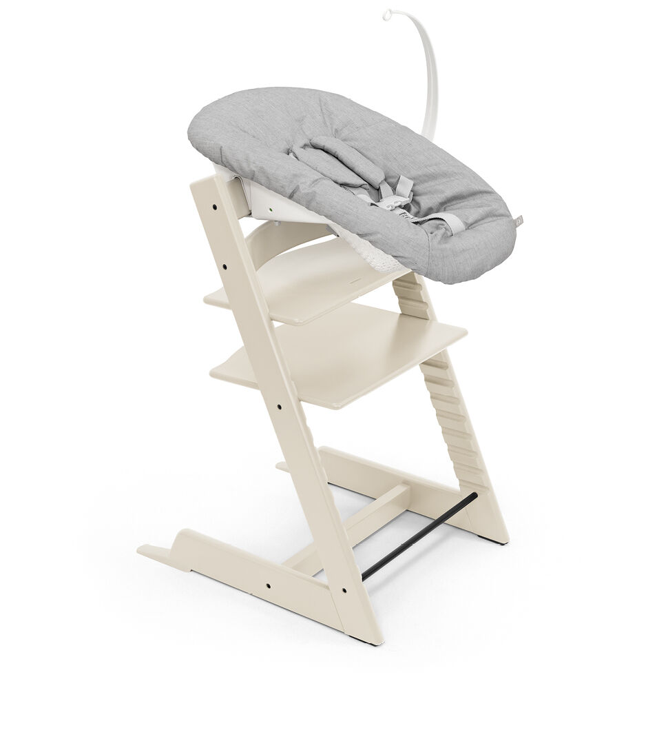 Tripp Trapp® chair Vanilla White, with Newborn Set White/Grey. Toy Hanger. Active. galery image 9