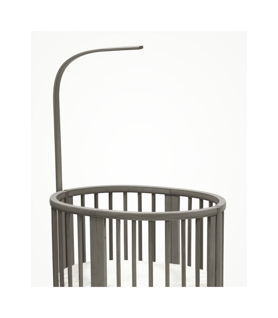 Stokke® Sleepi™ Mini with Canopy Rod, Hazy Grey. Mattress. US Bundle. 