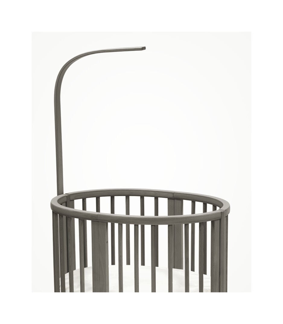 Stokke® Sleepi™ Mini with Canopy Rod, Hazy Grey. Mattress. US Bundle. 