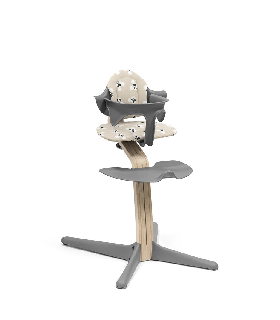 Stokke® Nomi® Chair Natural-Grey with Baby Set and Disney Cushion Mickey Signature.  Limited Edition. galery image 6