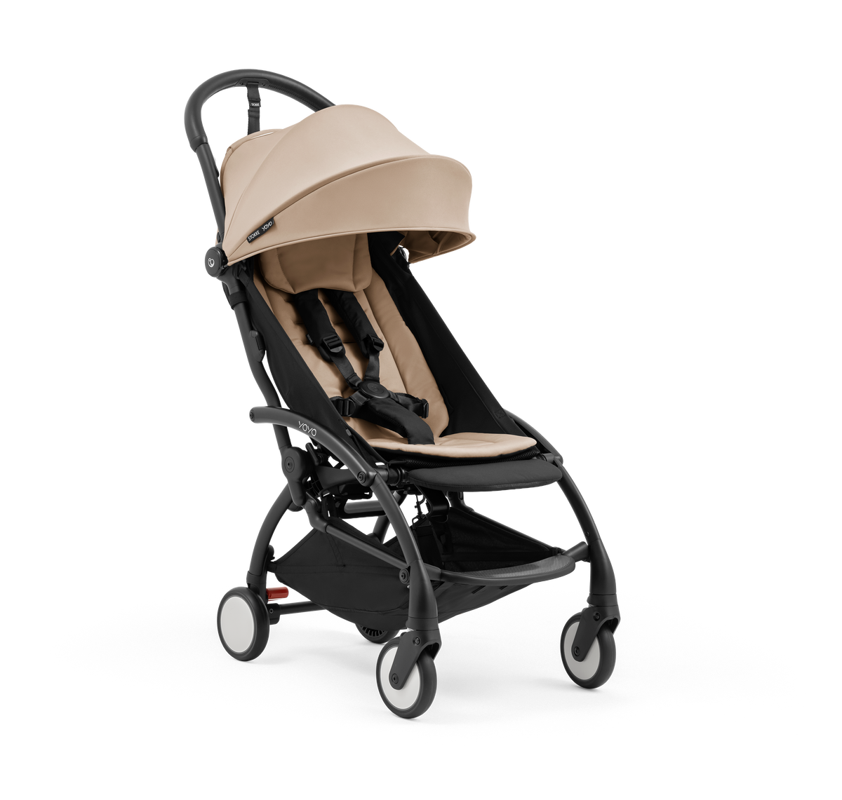 YOYO5 Stroller. Seat Pack, Taupe. Front angled view.