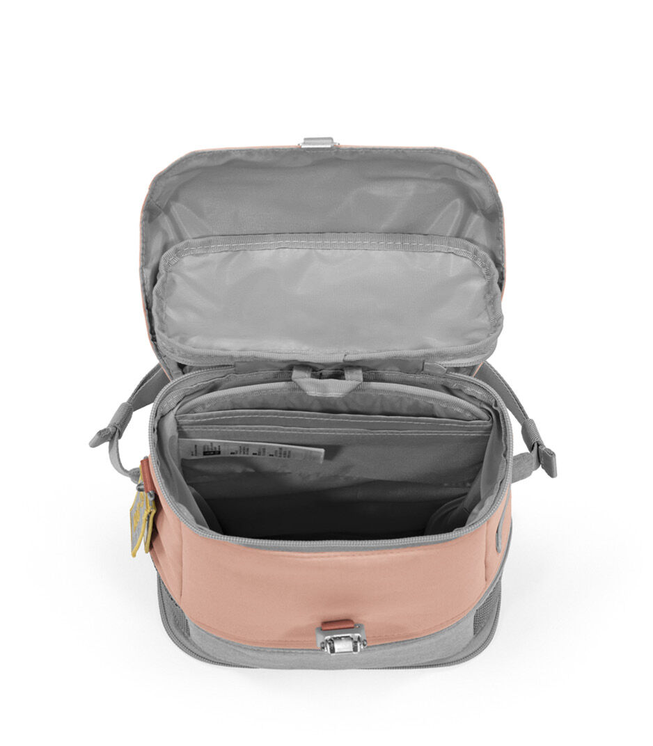 Stokke® JetKids™ BackPack, Coral Pink. Top view, open. galery image 9