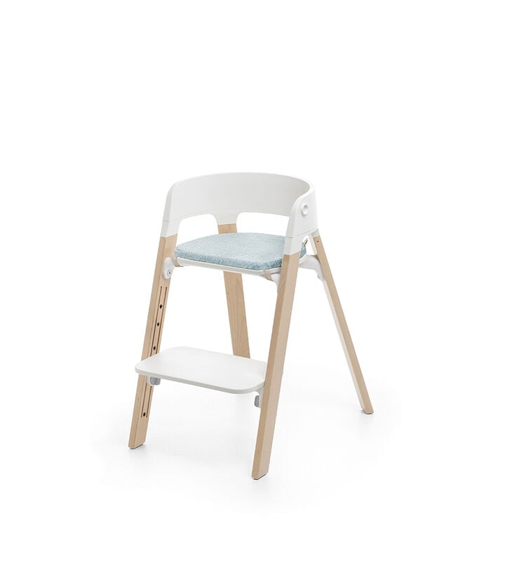 Stokke® Steps™ Natural, with Chair Cushion Jade Twill. view 1